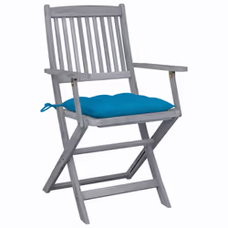 VidaXL 3065426 chaise d'extérieur Terrace Siège rembourré Bois d'acacia Bleu - Vue supplémentaire 2
