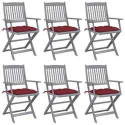 VidaXL 3065431 chaise d'extérieur Terrace Siège rembourré Bois d'acacia Rouge