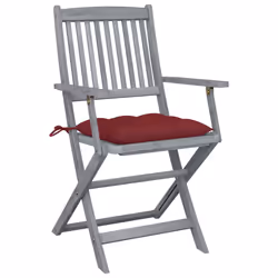 VidaXL 3065431 chaise d'extérieur Terrace Siège rembourré Bois d'acacia Rouge - Vue supplémentaire 3