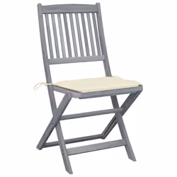 VidaXL 3065436 chaise d'extérieur Terrace Siège rembourré Bois d'acacia Crème