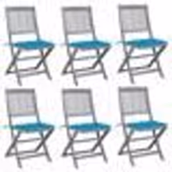 vidaXL Chaises pliables d'extérieur lot de 6 et coussins Bois d'acacia - TU