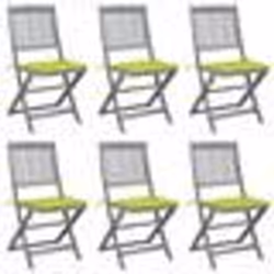 vidaXL Chaises pliables d'extérieur lot de 6 et coussins Bois d'acacia - TU