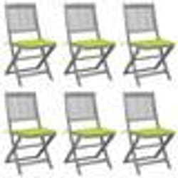 vidaXL Chaises pliables d'extérieur lot de 6 et coussins Bois d'acacia - TU