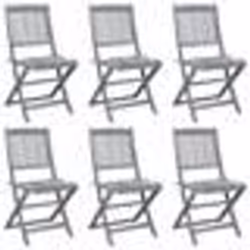 vidaXL Chaises pliables d'extérieur lot de 6 et coussins Bois d'acacia - TU