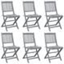 vidaXL Chaises pliables d'extérieur lot de 6 et coussins Bois d'acacia - TU