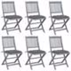 vidaXL Chaises pliables d'extérieur lot de 6 et coussins Bois d'acacia - TU