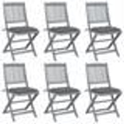 vidaXL Chaises pliables d'extérieur lot de 6 et coussins Bois d'acacia - TU