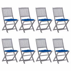 VidaXL 3065459, Terrace, Siège rembourré, Bois d'acacia, Bleu, Polyester, 485 mm