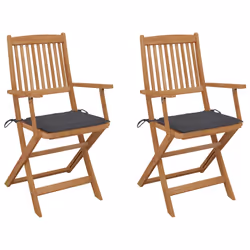VidaXL 3065461, Terrace, Siège rembourré, Bois d'acacia, Anthracite, Polyester, 540 mm