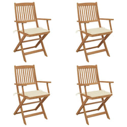VidaXL 3065463 chaise d'extérieur Terrace Siège rembourré Bois d'acacia Crème