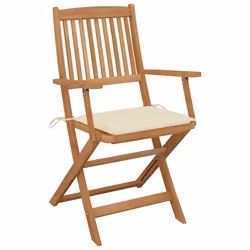 VidaXL 3065463 chaise d'extérieur Terrace Siège rembourré Bois d'acacia Crème