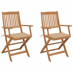 VidaXL 3065464, Terrace, Siège rembourré, Bois d'acacia, Beige, Polyester, 540 mm