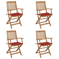 VidaXL 3065467 chaise d'extérieur Terrace Siège rembourré Bois d'acacia Rouge