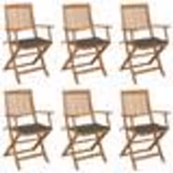 vidaXL Chaises pliables de jardin lot de 6 avec coussins Bois d'acacia - TU