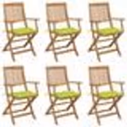 vidaXL Chaises pliables de jardin lot de 6 avec coussins Bois d'acacia - TU