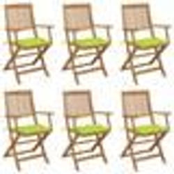 vidaXL Chaises pliables de jardin lot de 6 avec coussins Bois d'acacia - TU