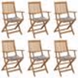 vidaXL Chaises pliables de jardin lot de 6 avec coussins Bois d'acacia - TU