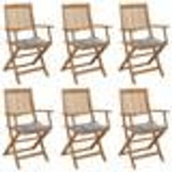 vidaXL Chaises pliables de jardin lot de 6 avec coussins Bois d'acacia - TU
