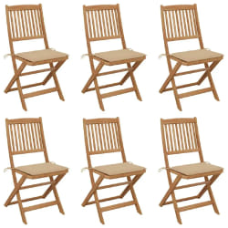 vidaXL Chaises pliables de jardin lot de 6 - Bois d'acacia