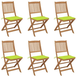 vidaXL Chaises pliables de jardin lot de 6 avec coussins Bois d'acacia - TU