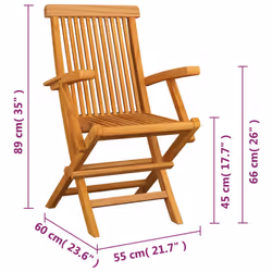 VidaXL 3065528 chaise d'extérieur Terrace Teck - Vue supplémentaire 5