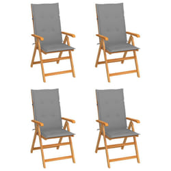VidaXL 3065531 chaise d'extérieur Terrace Siège rembourré Teck Gris