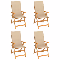 VidaXL 3065533, Terrace, Siège rembourré, Teck, Beige, Polyester, 570 mm