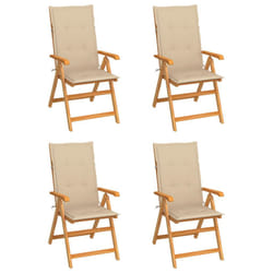 VidaXL 3065533 chaise d'extérieur Terrace Siège rembourré Teck Beige