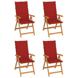 VidaXL 3065536 chaise d'extérieur Terrace Siège rembourré Teck Rouge