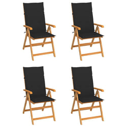 VidaXL 3065537 chaise d'extérieur Terrace Siège rembourré Teck Noir