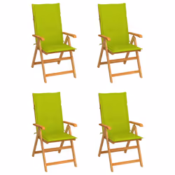 VidaXL 3065541, Terrace, Siège rembourré, Teck, Vert, Polyester, 570 mm