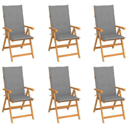 VidaXL 3065561 chaise d'extérieur Terrace Siège rembourré Teck Gris