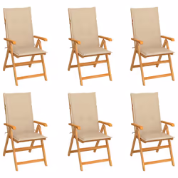 VidaXL 3065563, Terrace, Siège rembourré, Teck, Beige, Polyester, 570 mm