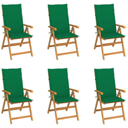 VidaXL 3065565 chaise d'extérieur Terrace Siège rembourré Teck Vert