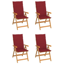 VidaXL 3065569 chaise d'extérieur Terrace Siège rembourré Teck Rouge