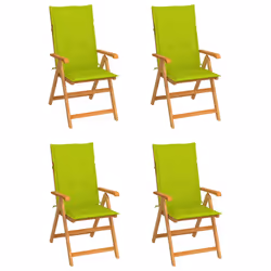 VidaXL 3065571, Terrace, Siège rembourré, Teck, Vert, Polyester, 570 mm