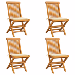 VidaXL 3065592, Terrace, Siège rembourré, Teck, Crème, Polyester, 470 mm