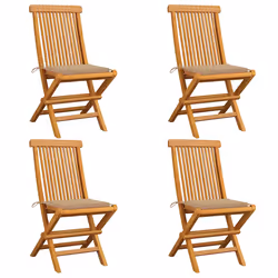 VidaXL 3065593, Terrace, Siège rembourré, Teck, Beige, Polyester, 470 mm