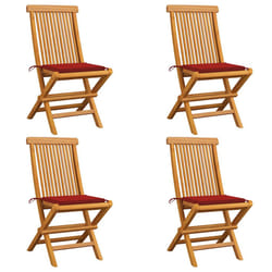 VidaXL 3065596 chaise d'extérieur Terrace Siège rembourré Teck Rouge