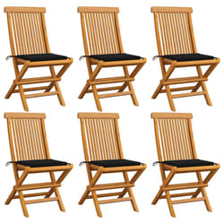 VidaXL 3065597 chaise d'extérieur Terrace Siège rembourré Teck Noir