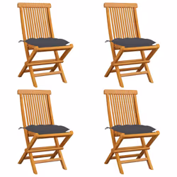 VidaXL 3065605, Terrace, Siège rembourré, Teck, Anthracite, Polyester, 470 mm