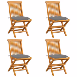 VidaXL 3065606, Terrace, Siège rembourré, Teck, Gris, Polyester, 470 mm