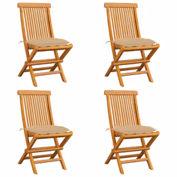 VidaXL 3065608, Terrace, Siège rembourré, Teck, Beige, Polyester, 470 mm