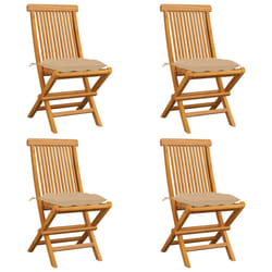 VidaXL 3065608 chaise d'extérieur Terrace Siège rembourré Teck Beige