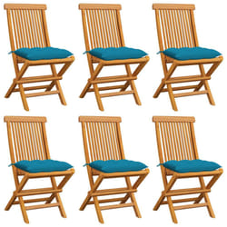 VidaXL 3065609 chaise d'extérieur Terrace Siège rembourré Teck Bleu