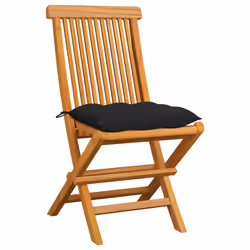 VidaXL 3065612 chaise d'extérieur Terrace Siège rembourré Teck Noir
