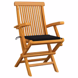 VidaXL 3065624 chaise d'extérieur Terrace Siège rembourré Teck Noir
