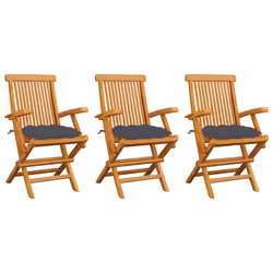 VidaXL 3065632, Terrace, Siège rembourré, Teck, Anthracite, Polyester, 550 mm
