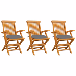 VidaXL 3065633, Terrace, Siège rembourré, Teck, Gris, Polyester, 550 mm