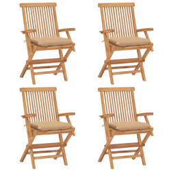 VidaXL 3065635, Terrace, Siège rembourré, Teck, Beige, Polyester, 550 mm